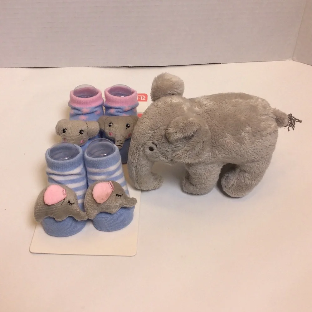 Rising Star Infant 2pack of Socks w/Elephant